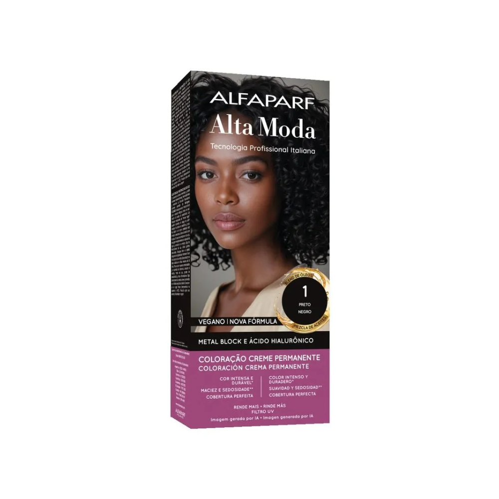 Coloração Alfaparf Alta Moda 1.0 Preto 150g