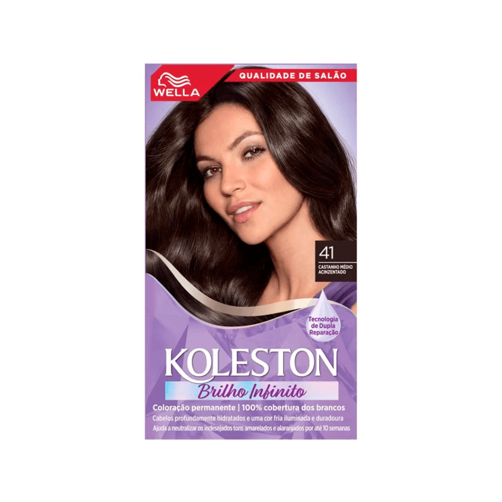 Coloração Koleston Kit Castanho Médio CZ Brilho Infinito Nº 41