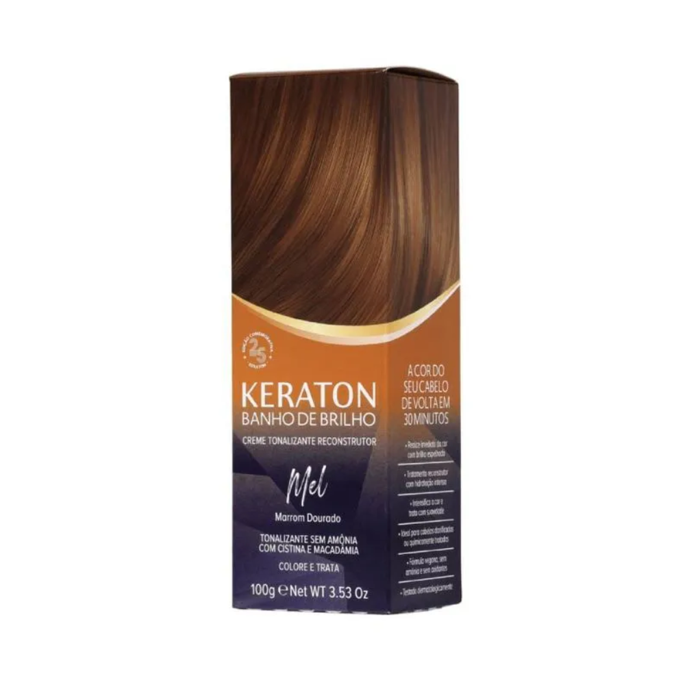 Tonalizante Keraton Banho de Brilho Mel Cravo 100g