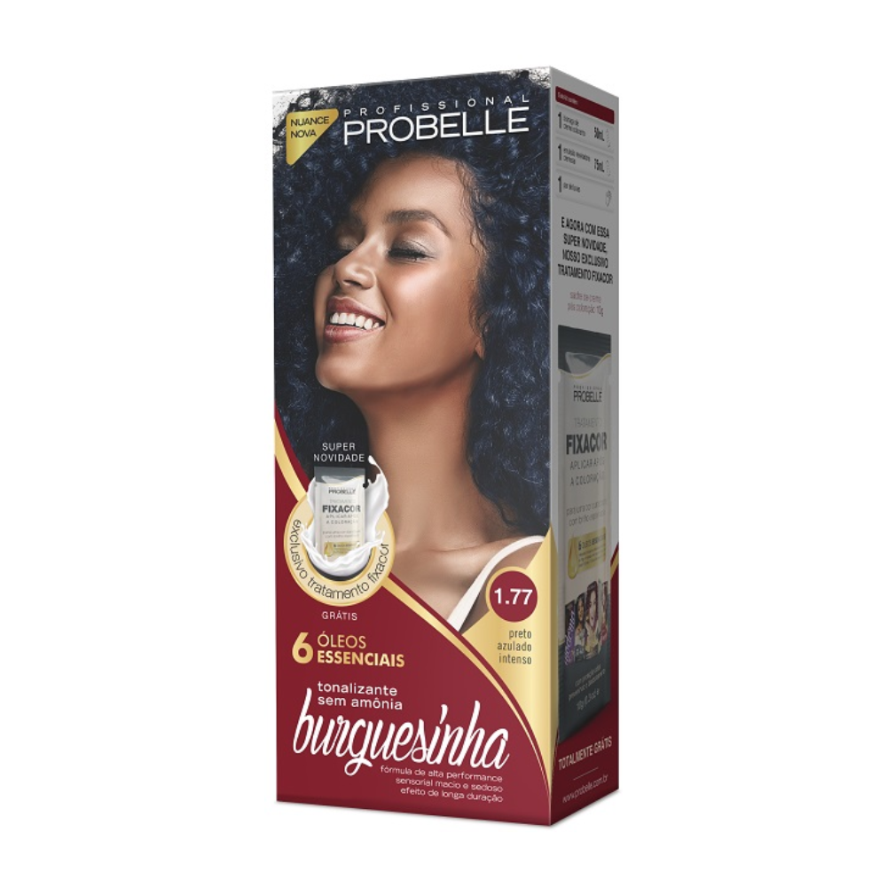 Tonalizante Probelle Burguesinha Preto Azulado Intenso 1.77