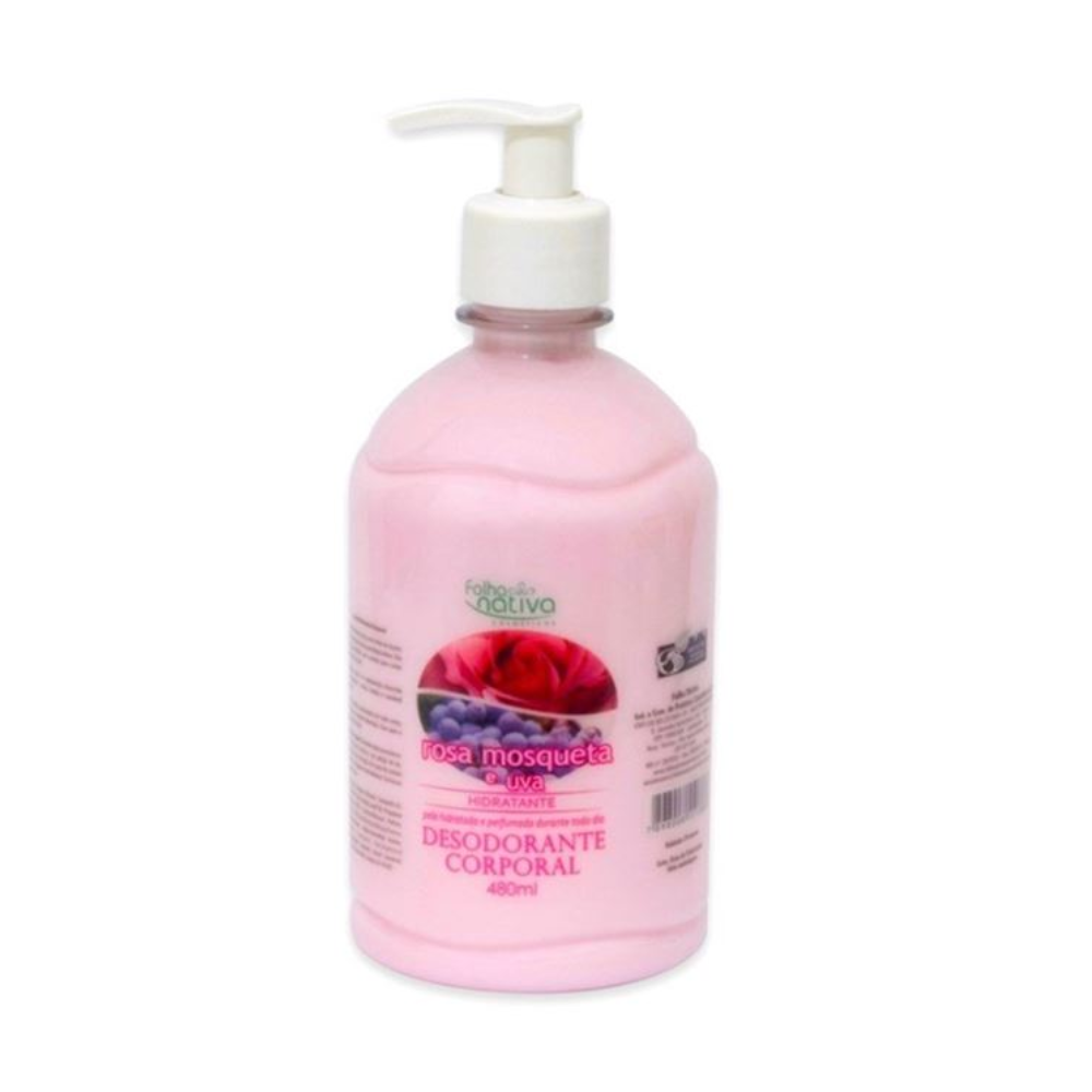 Loção Hidratante Corporal Folha Nativa Rosa Mosqueta e Uva 480 ml