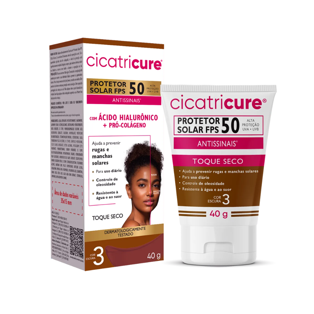 Protetor Solar Cicatricure Cor Escura FPS 50 40 g