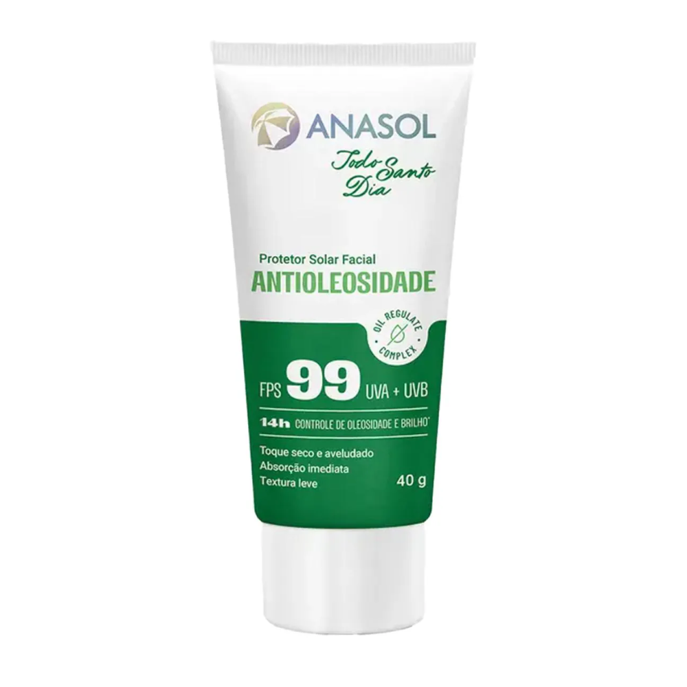 Protetor Solar Facial Anasol Todo Santo Dia Antioleosidade FPS 99 40 g