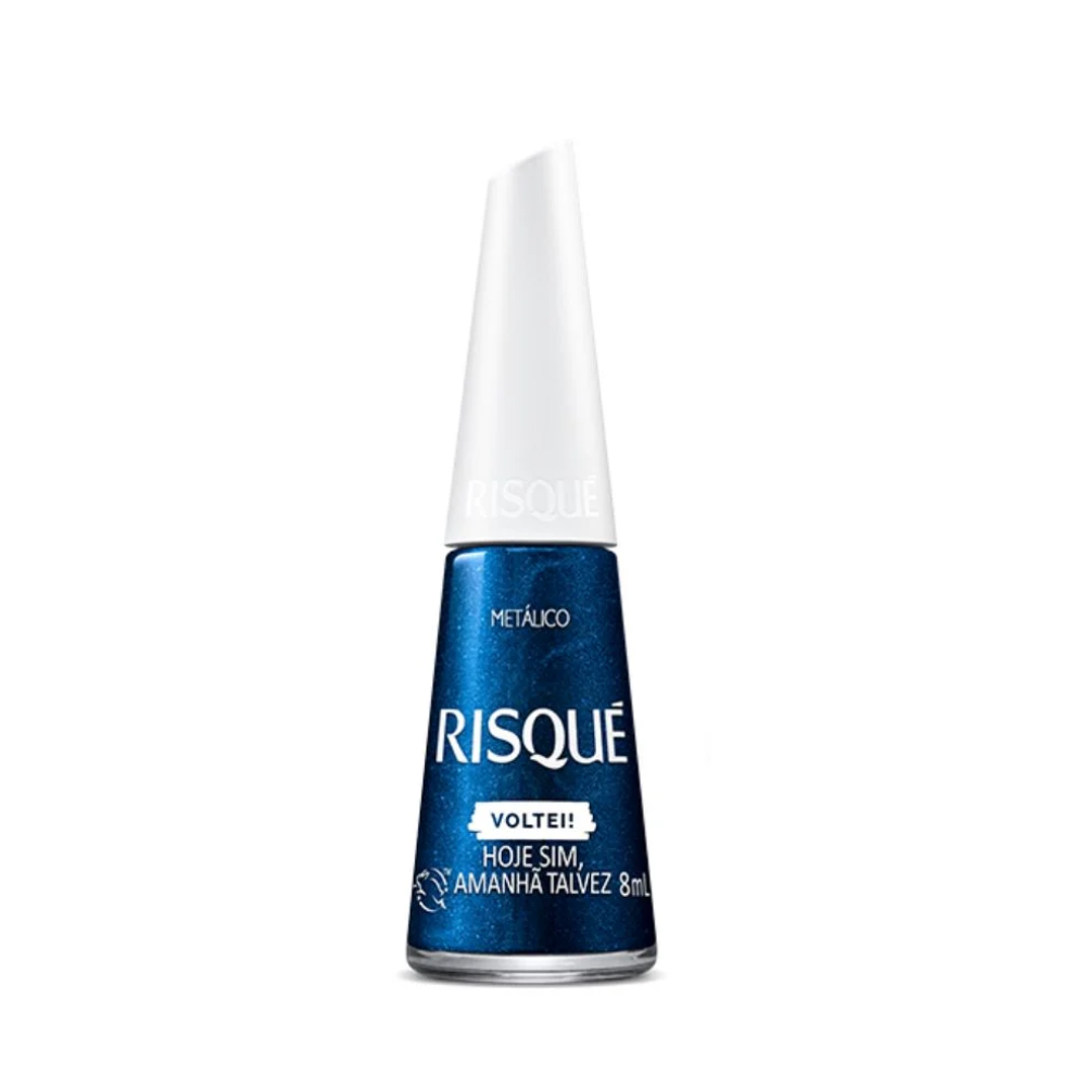 Esmalte Metálico Risqué Azul Hoje Sim, Amanhã Talvez 8ml