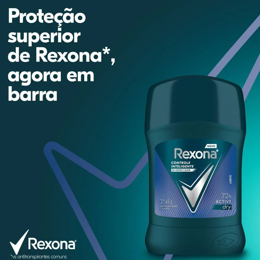 Desodorante Antitranspirante Stick Rexona Men Active Dry 45 g