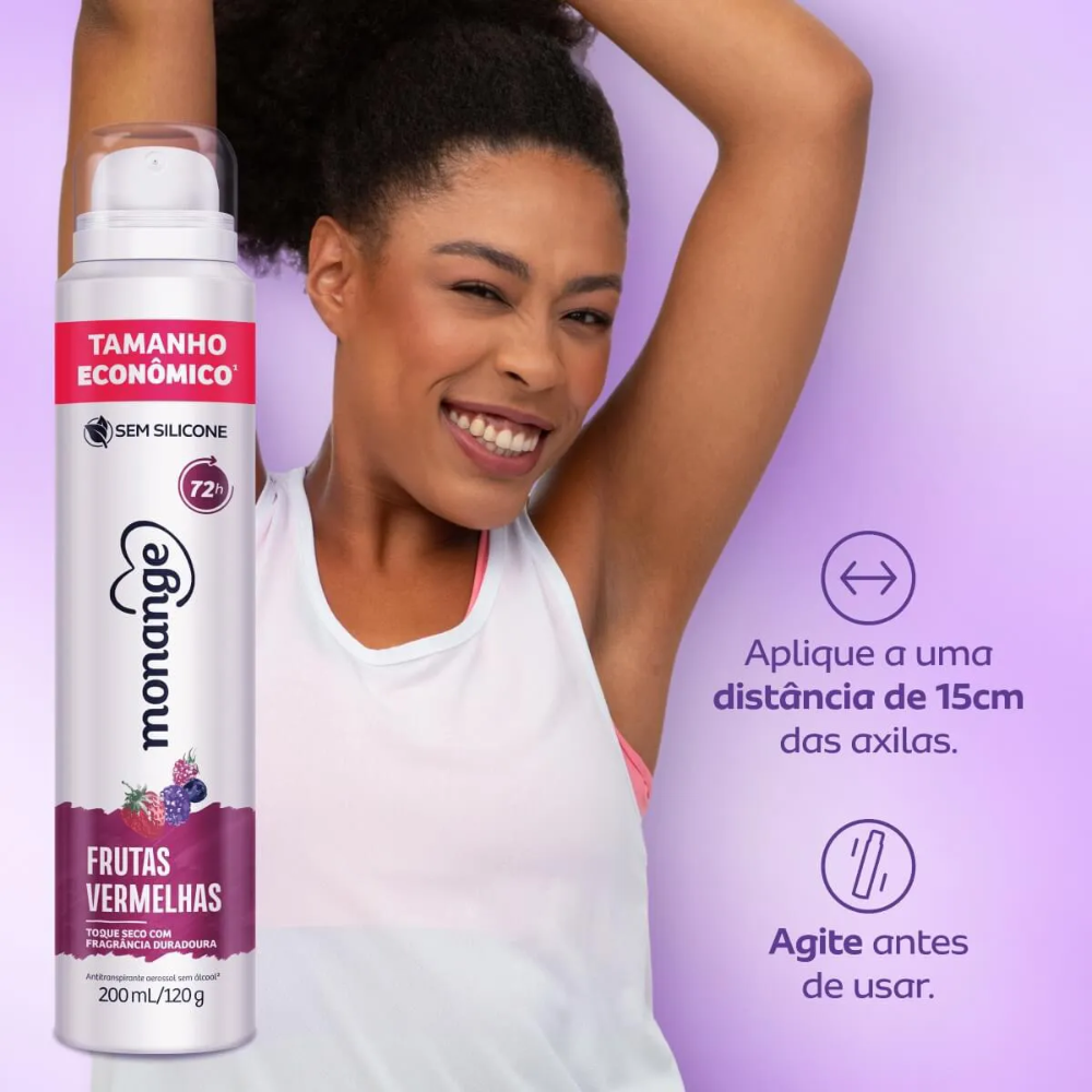Desodorante Aerosol Monange Frutas Vermelhas 200 ml