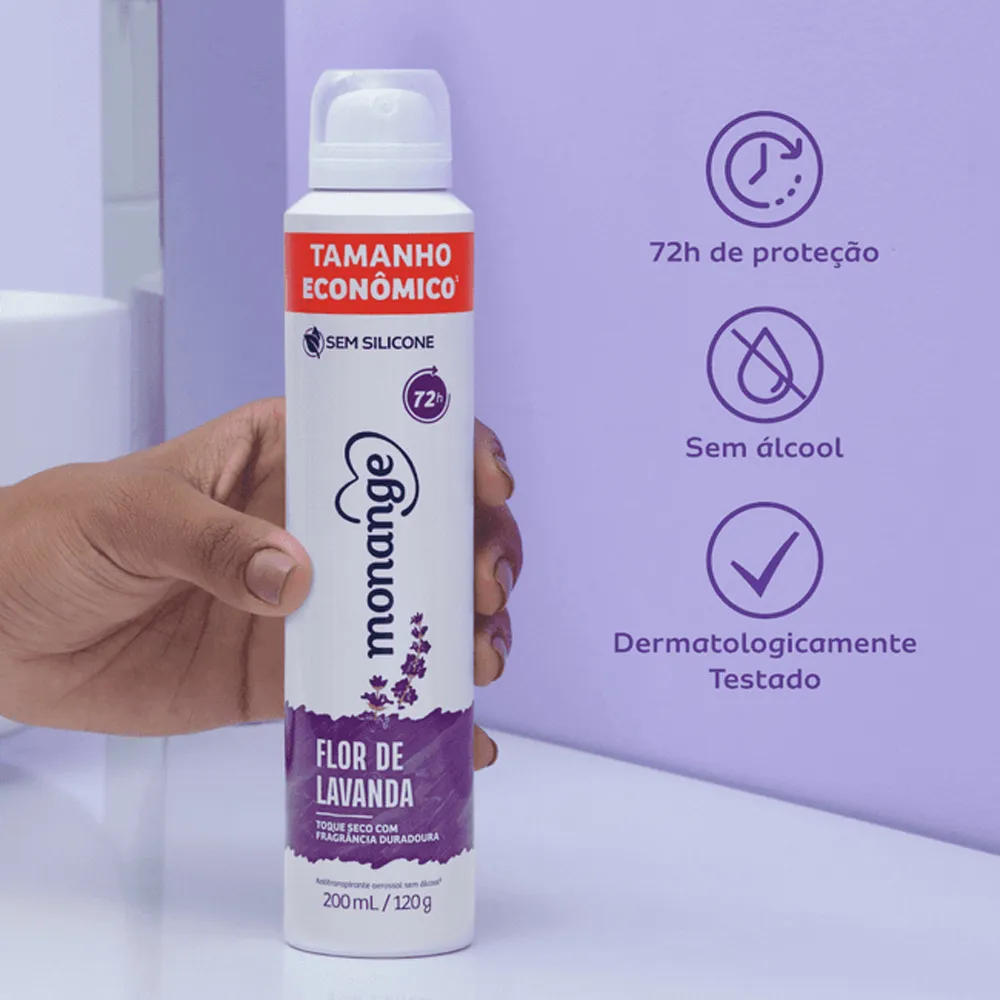 Desodorante Aerosol Monange Flor de Lavanda 200 ml
