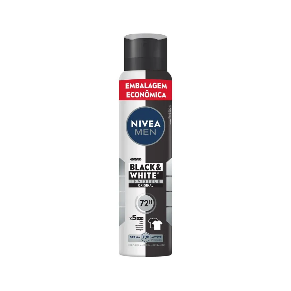 Desodorante Aerosol Nivea Men Invisible Black & White Clear 200ml