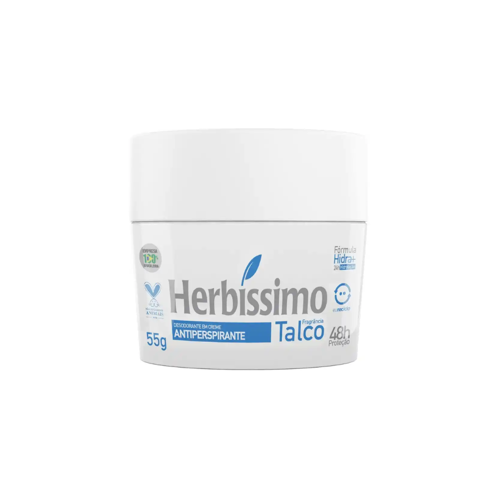 Desodorante Creme Herbíssimo Antitranspirante Talco 55 g