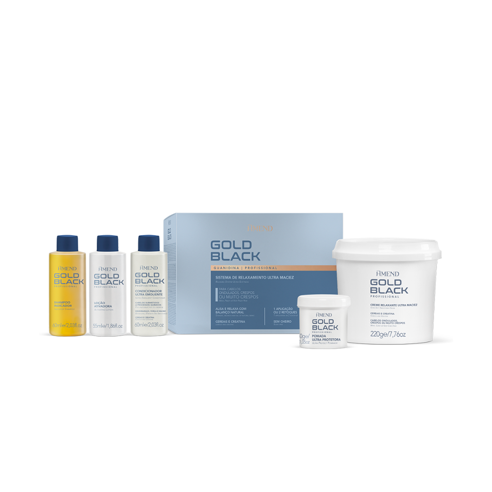 Kit Amend Relaxamento Guanidina Gold Black 1 Aplicação / 2 Retoques