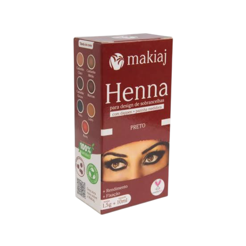 Kit Makiaj Henna 1,5g + Fixador 10ml Preto