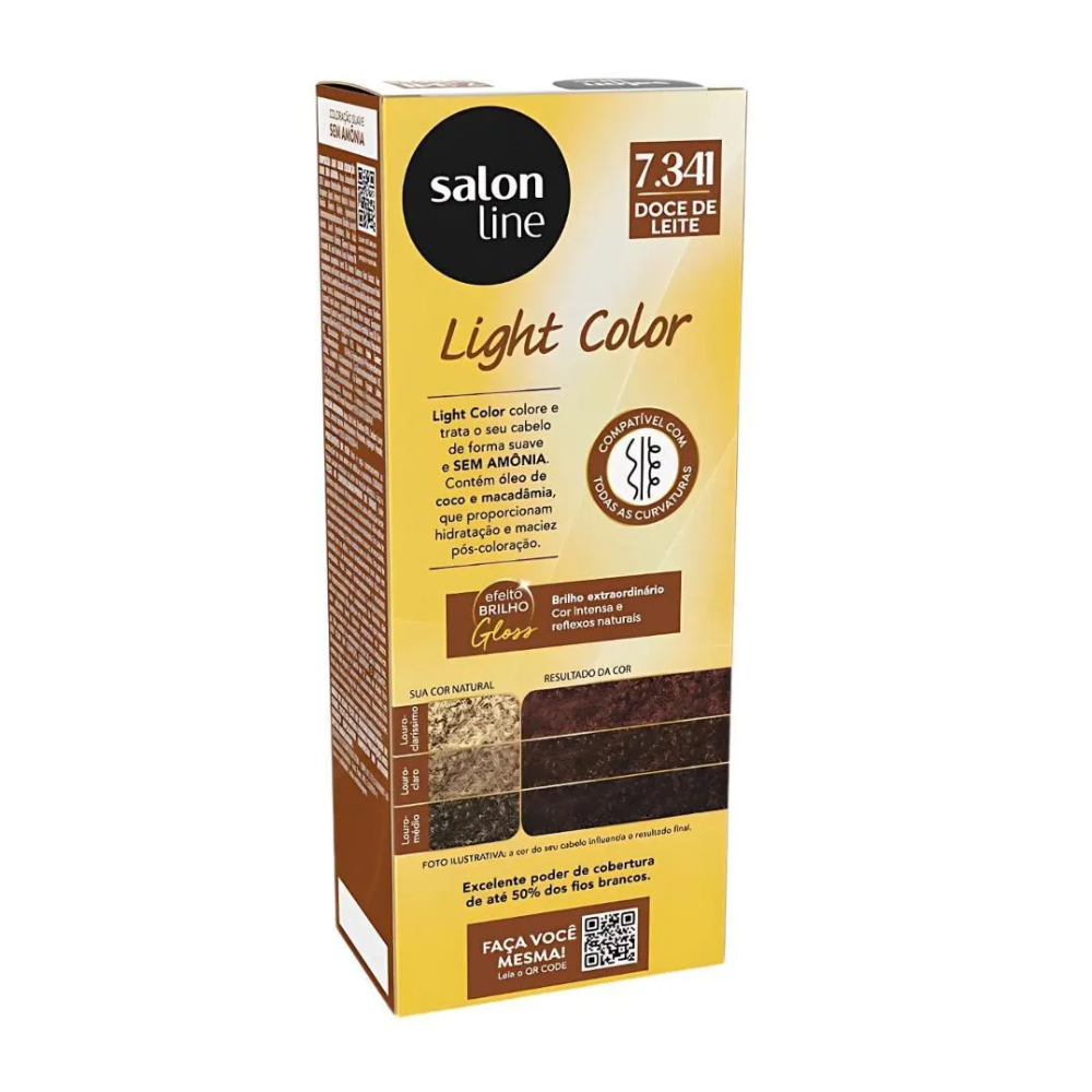 Tonalizante Salon Line Light Color para Cabelos Normais Doce de Leite 7.34