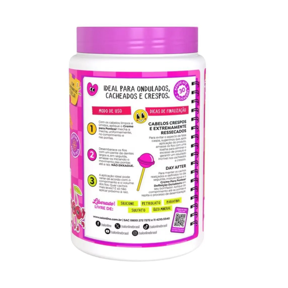 Creme Para Pentear Salon Line Definição Duradoura Cachos à Prova 1kg