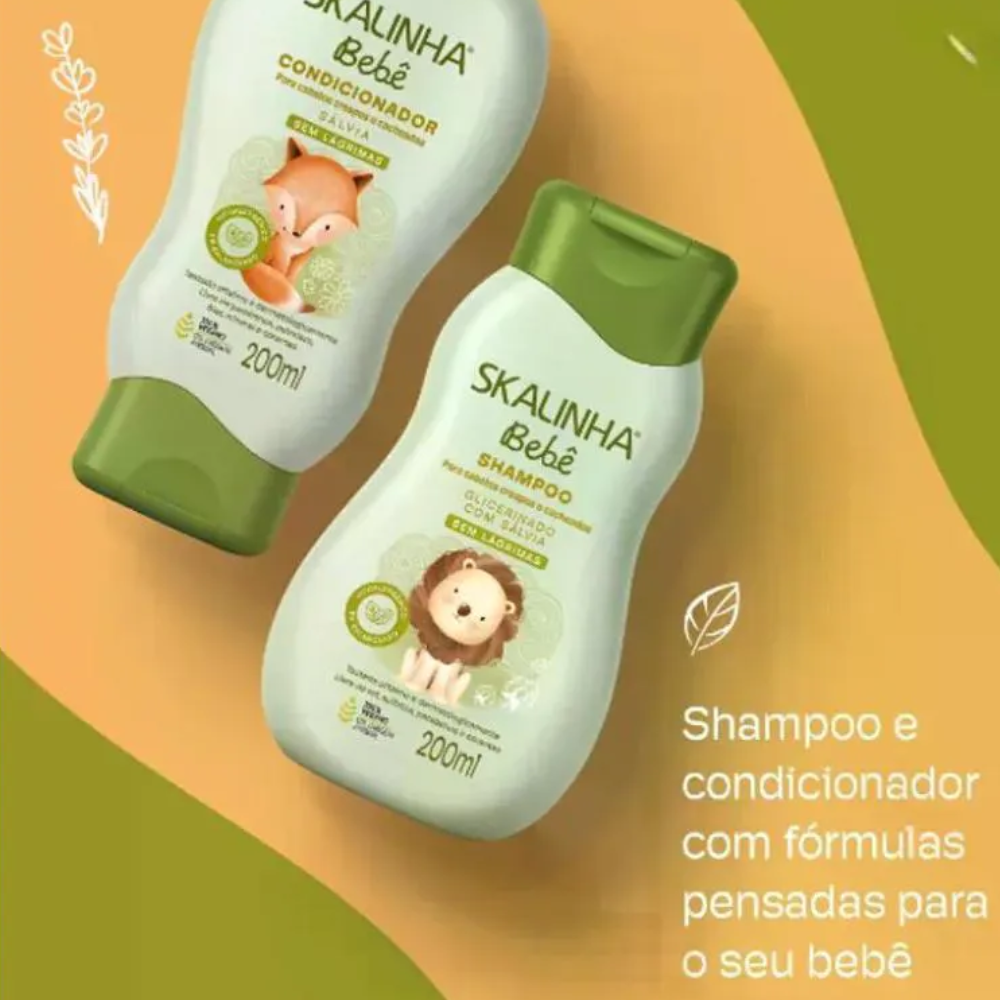 Kit Skalinha Bebê Shampoo + Condicionador Sálvia 2x200ml