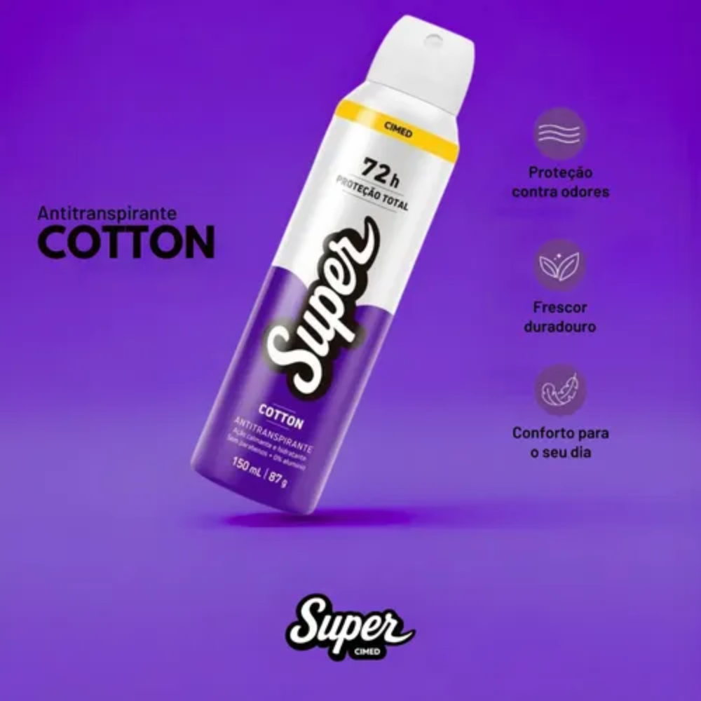 Desodorante Aerossol Cimed Super Cotton 250ml
