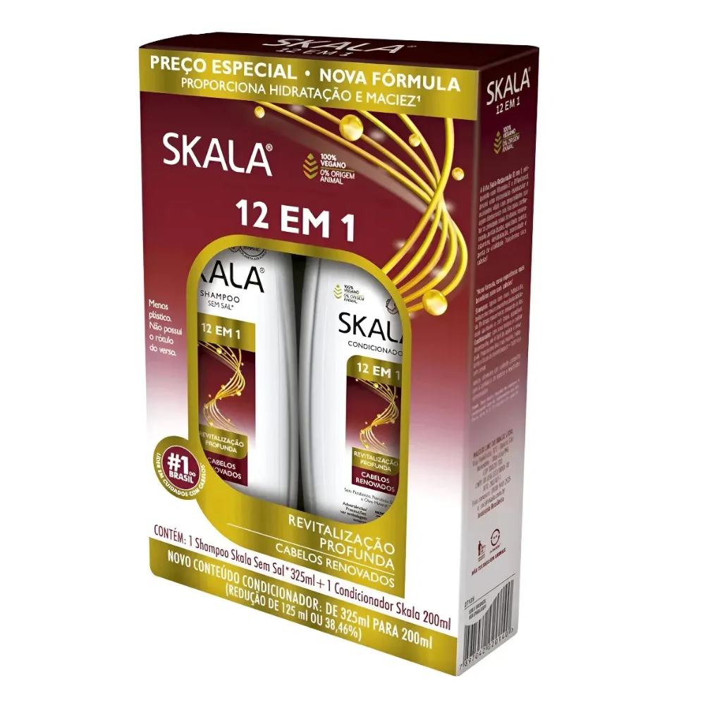 Kit Skala Shampoo 325ml + Condicionador 200ml 12 em 1