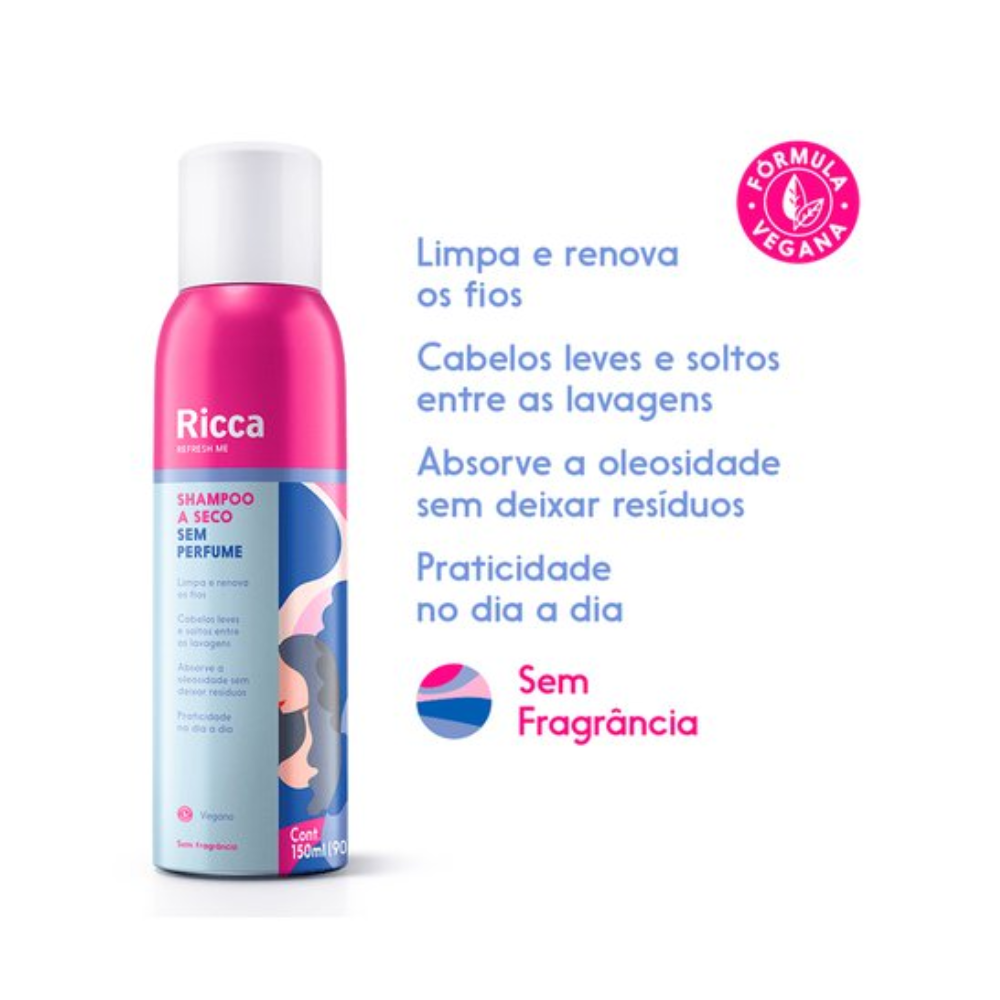 Shampoo a Seco Ricca Sem Perfume 150 ml
