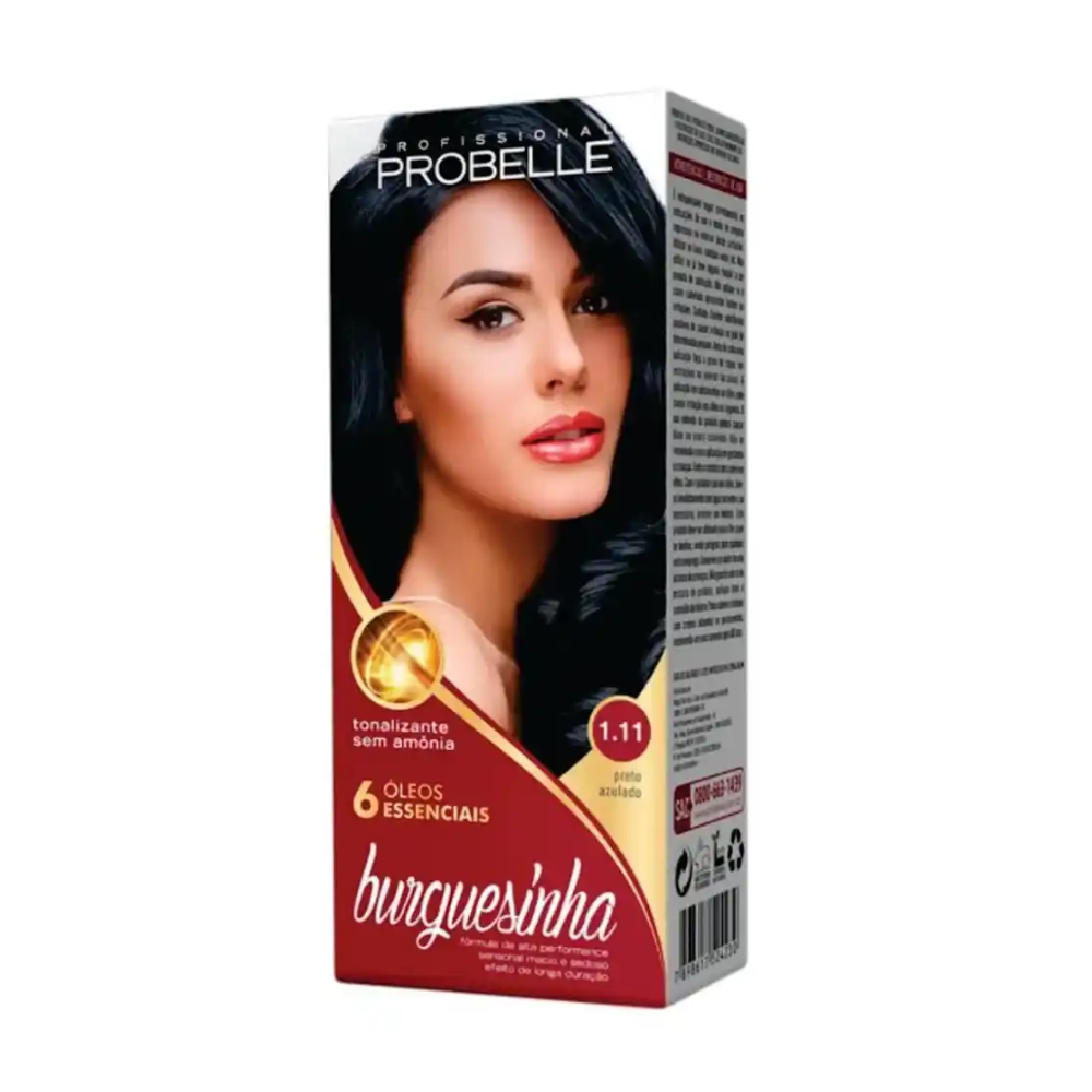 Tonalizante Probelle Burguesinha Preto Azulado 1.11