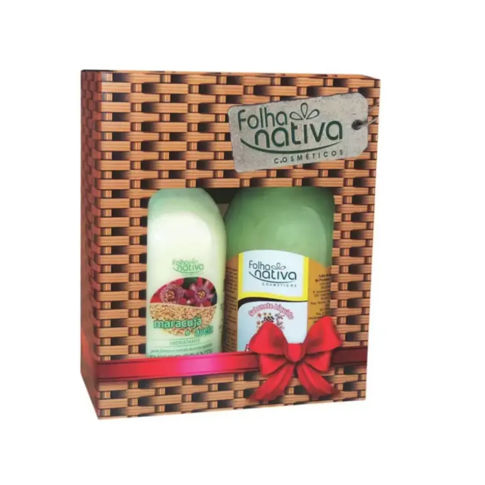 Kit Folha Nativa Loção Hidratante Maracujá 480ml + Sabonete Líquido Erva Doce 500ml