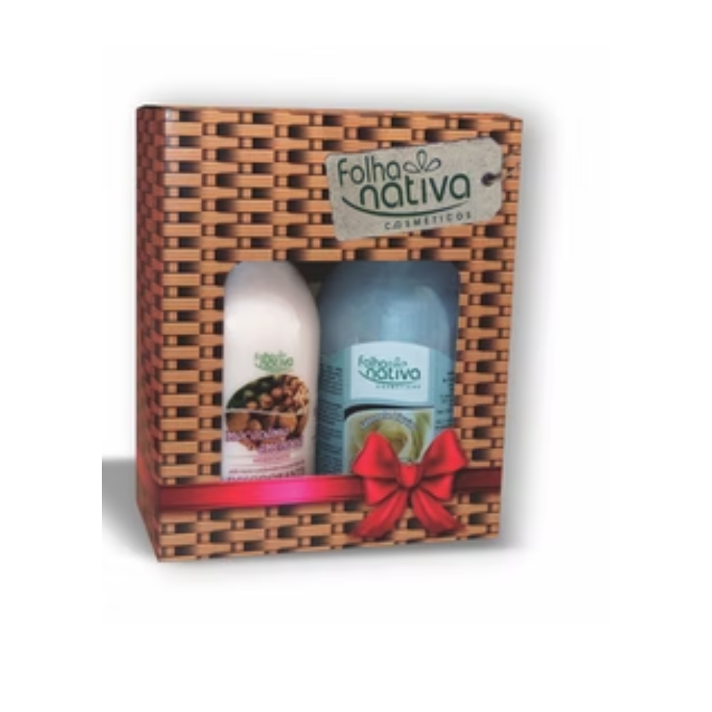 Kit Folha Nativa Loção Hidratante Macadâmia 480ml + Sabonete Líquido White Rose 500ml