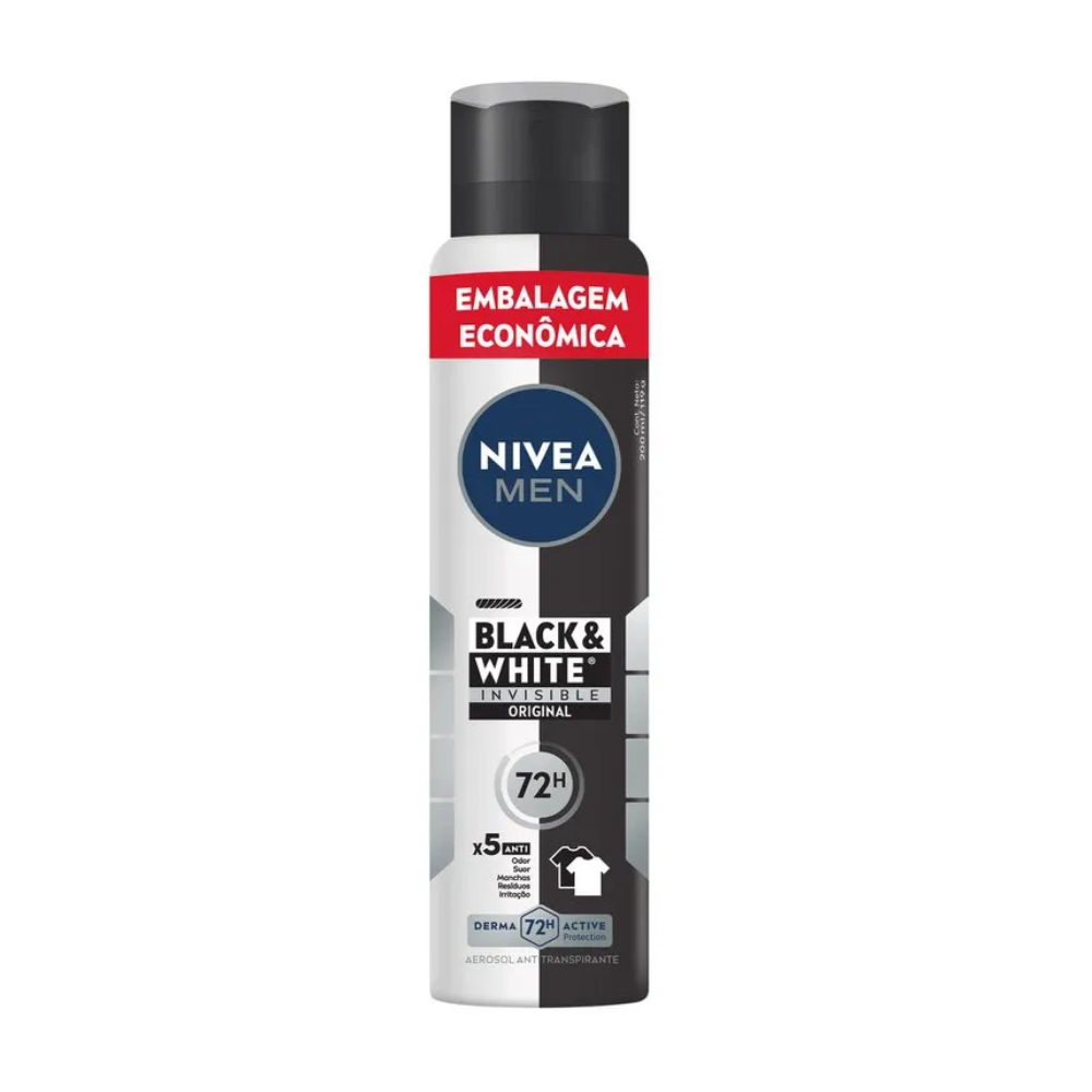 Desodorante Aerosol Nivea Men Invisible Black & White Clear 200ml