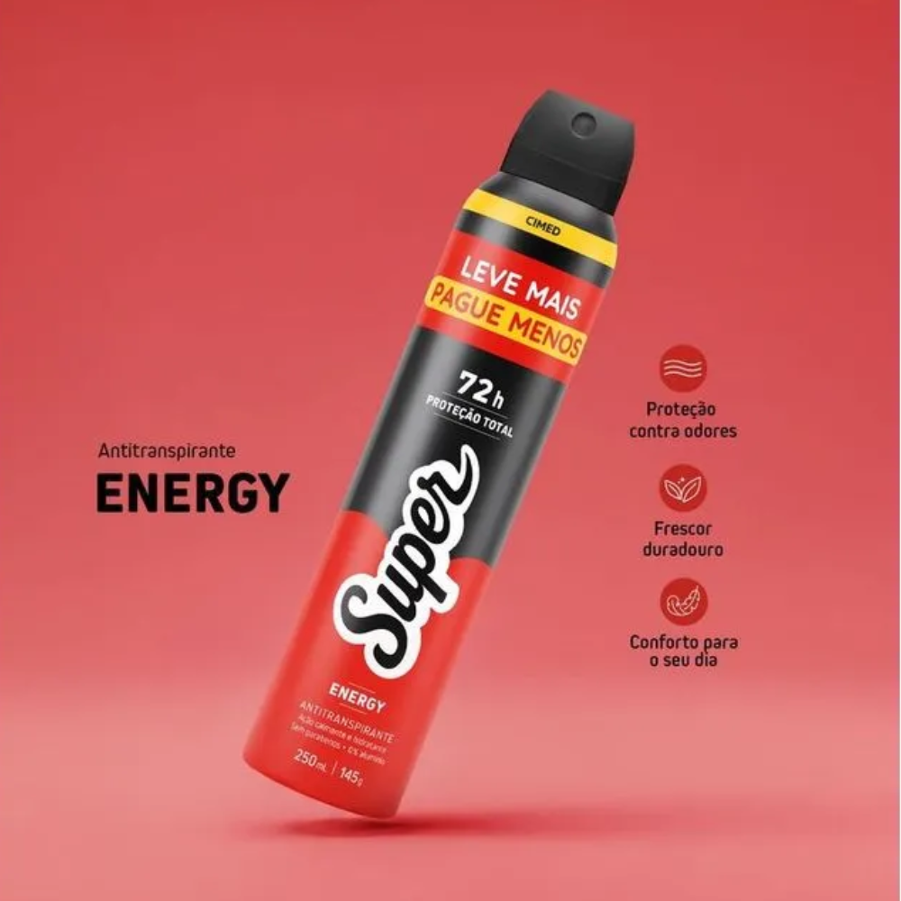 Desodorante Aerossol Cimed Super Energy 250ml