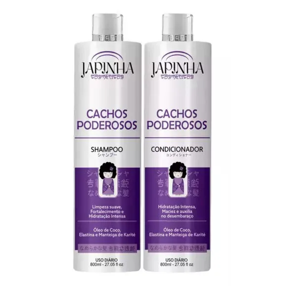 Kit Japinnha Shampoo + Condicionador 500ml Cachos Poderosos