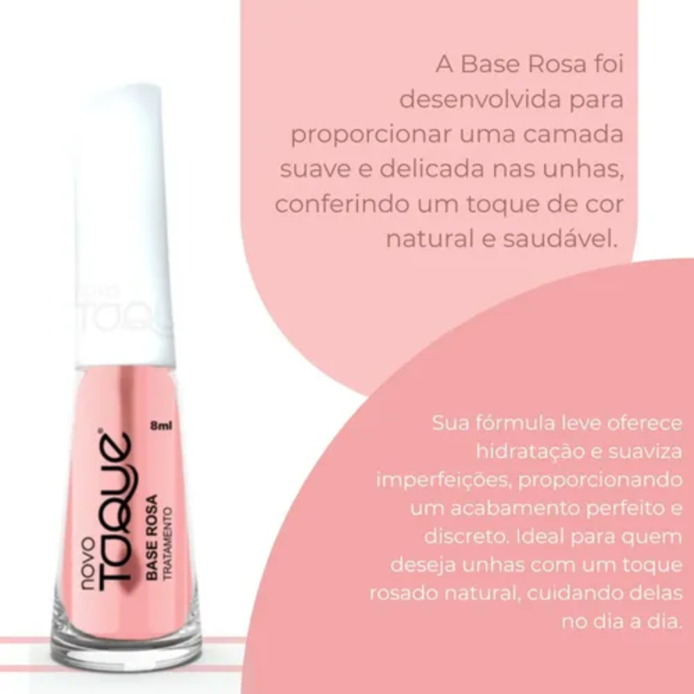 Esmalte Novo Toque Tratamento Base Rosa 8ml
