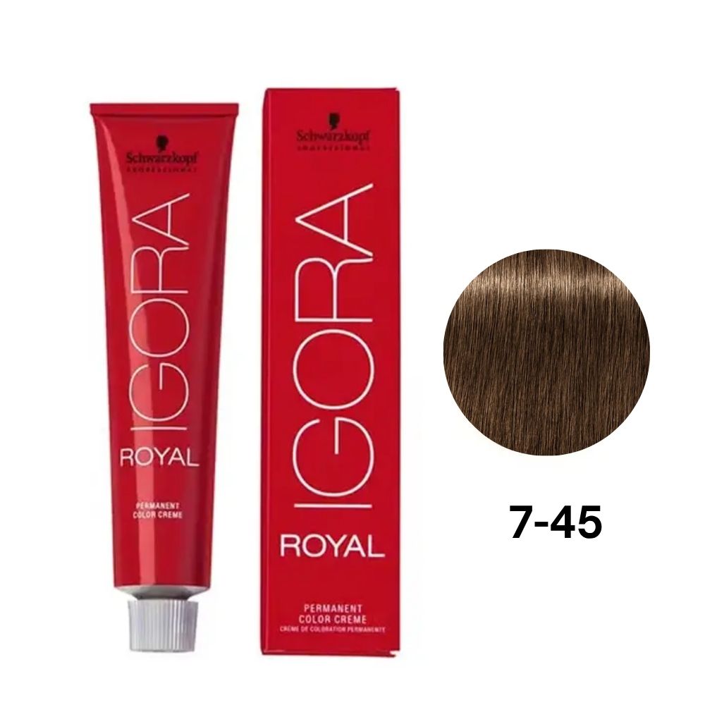 Coloração Igora Royal 7-45 Louro Médio Bege Fumê 60 g