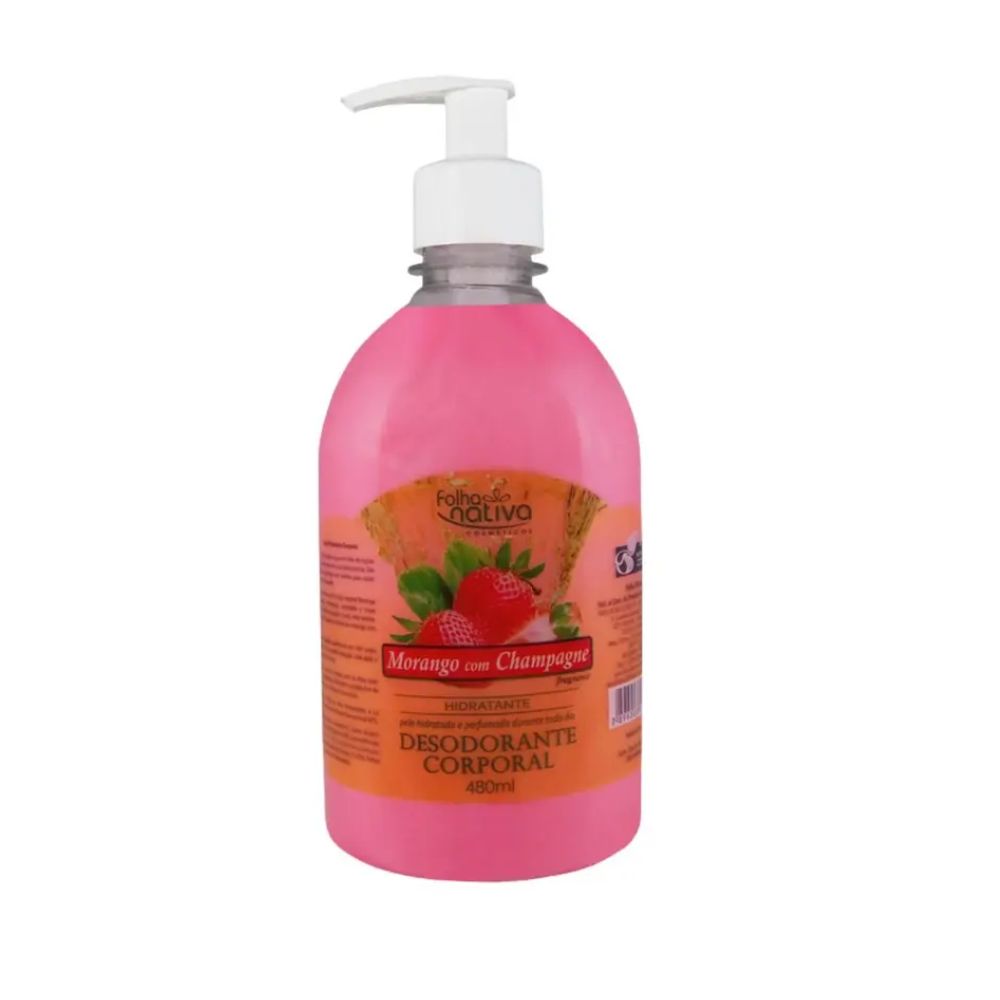 Loção Hidratante Corporal Folha Nativa Morango com Champagne 480 ml