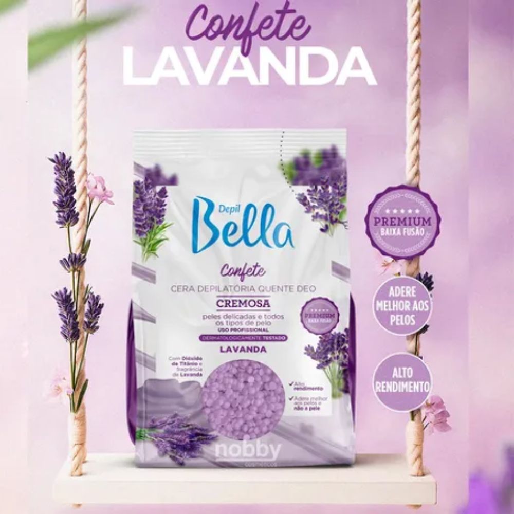 Cera Confete Depil Bella Lavanda 250g