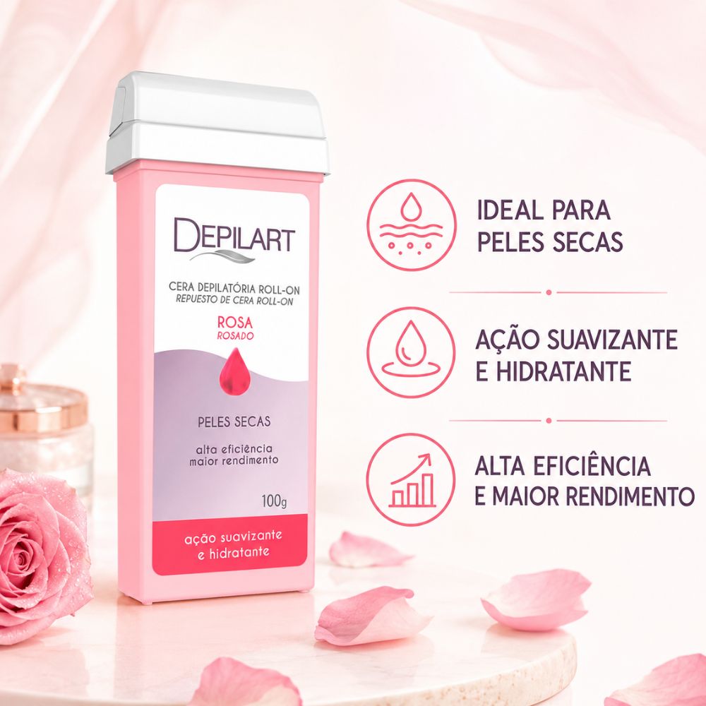 Cera Depilatória Depilart Refil Roll-on Rosa 100g