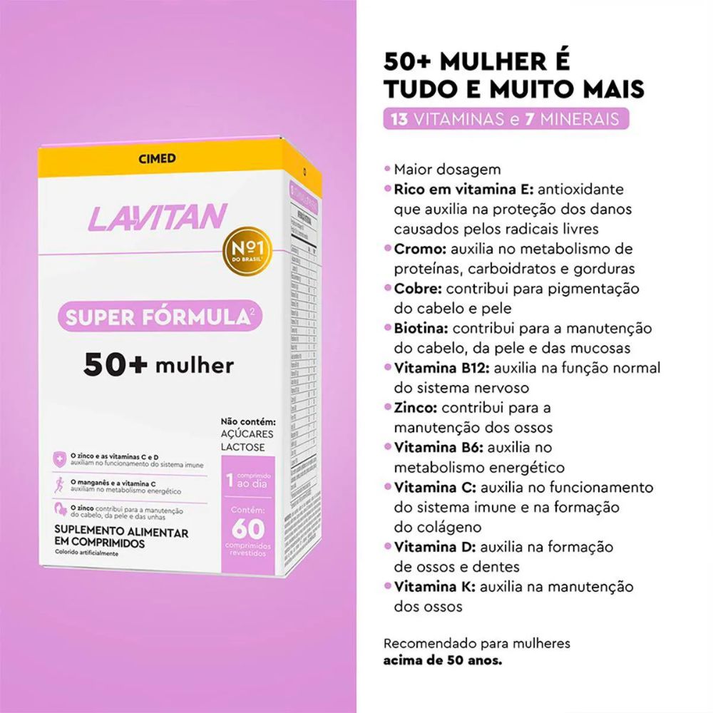 Lavitan 50+ Mulher 60 Comprimidos