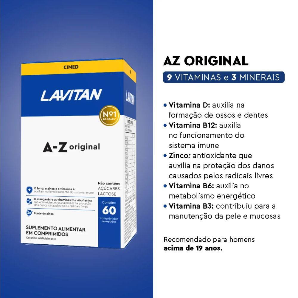 Lavitan Suplemento Vitamínico A-Z Original Com 60 Comprimidos