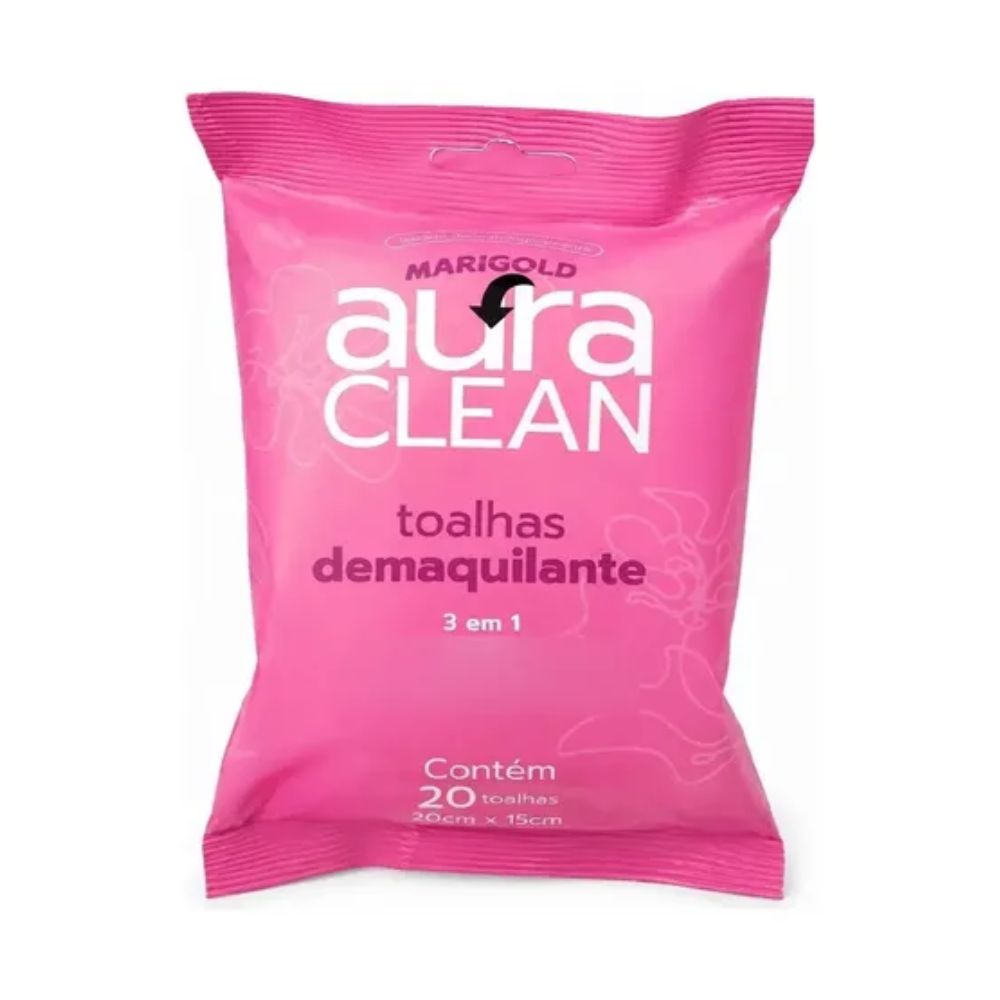 Toalhas Umedecidas Aura Clean Demaquilante 20un