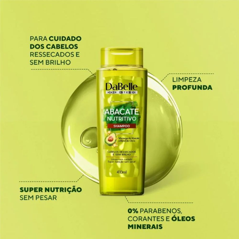 Óleo em Creme DaBelle Abacate Nutritivo 190 ml + Shampoo 100 ml (Grátis)