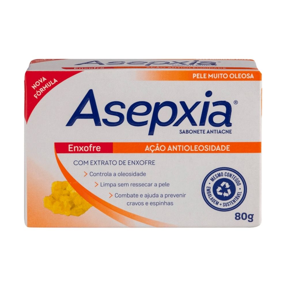 Sabonete Facial Asepxia Enxofre Ação Antioleosidade 80 g