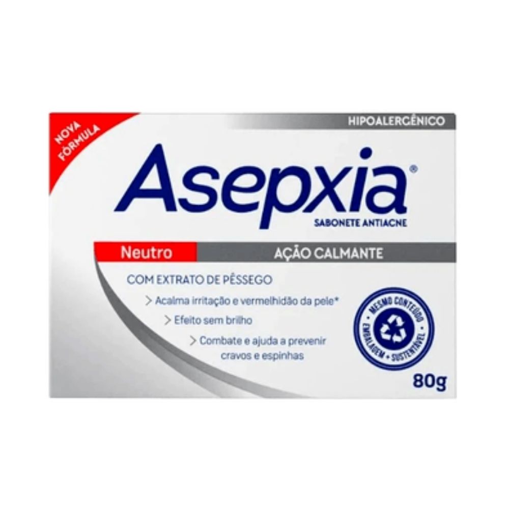 Sabonete Facial Asepxia Neutro Ação Calmante 80 g