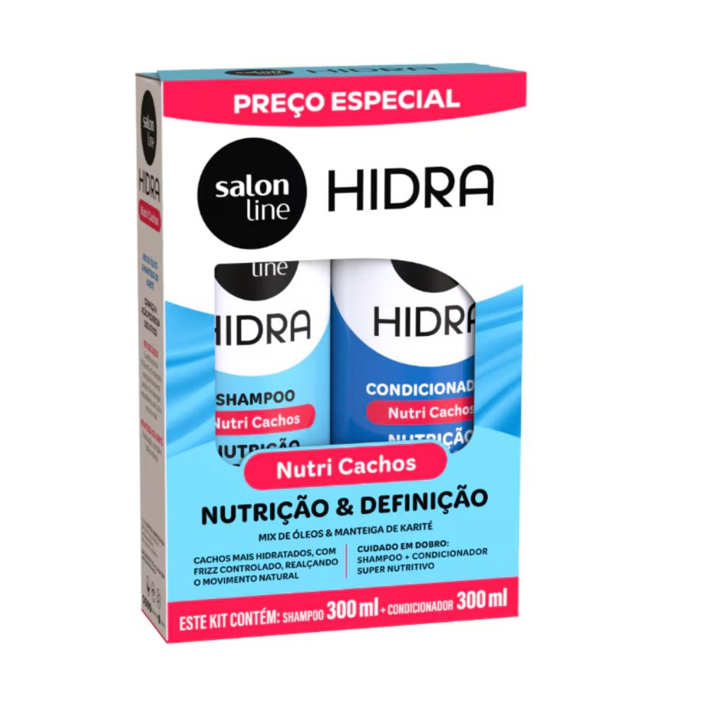 Kit Salon Line Shampoo + Condicionador Hidra Nutrição e Definição de Cachos 300ml