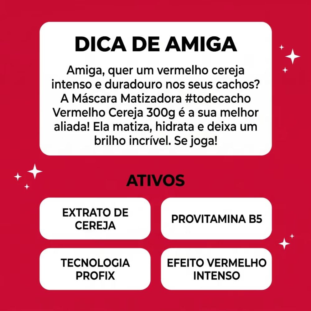 Máscara Matizadora Salon Line #ToDeCacho Vermelho Cereja 300 g