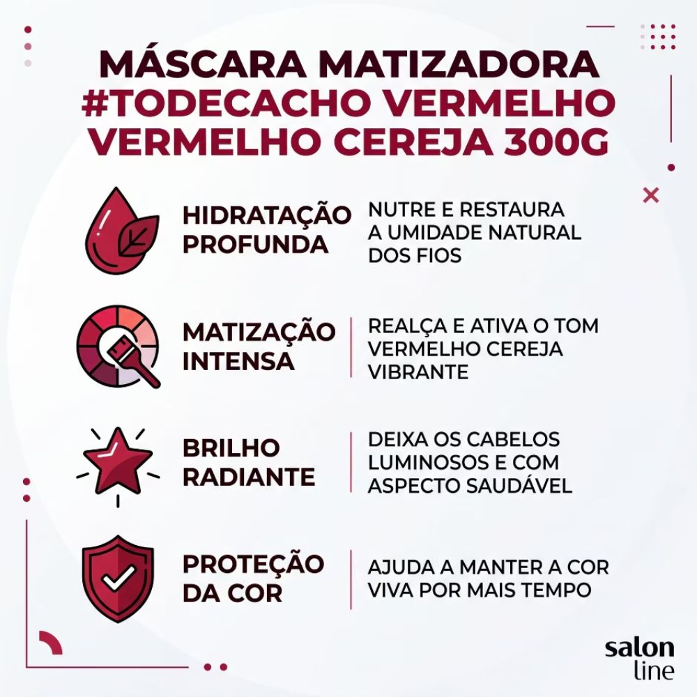 Máscara Matizadora Salon Line #ToDeCacho Vermelho Cereja 300 g
