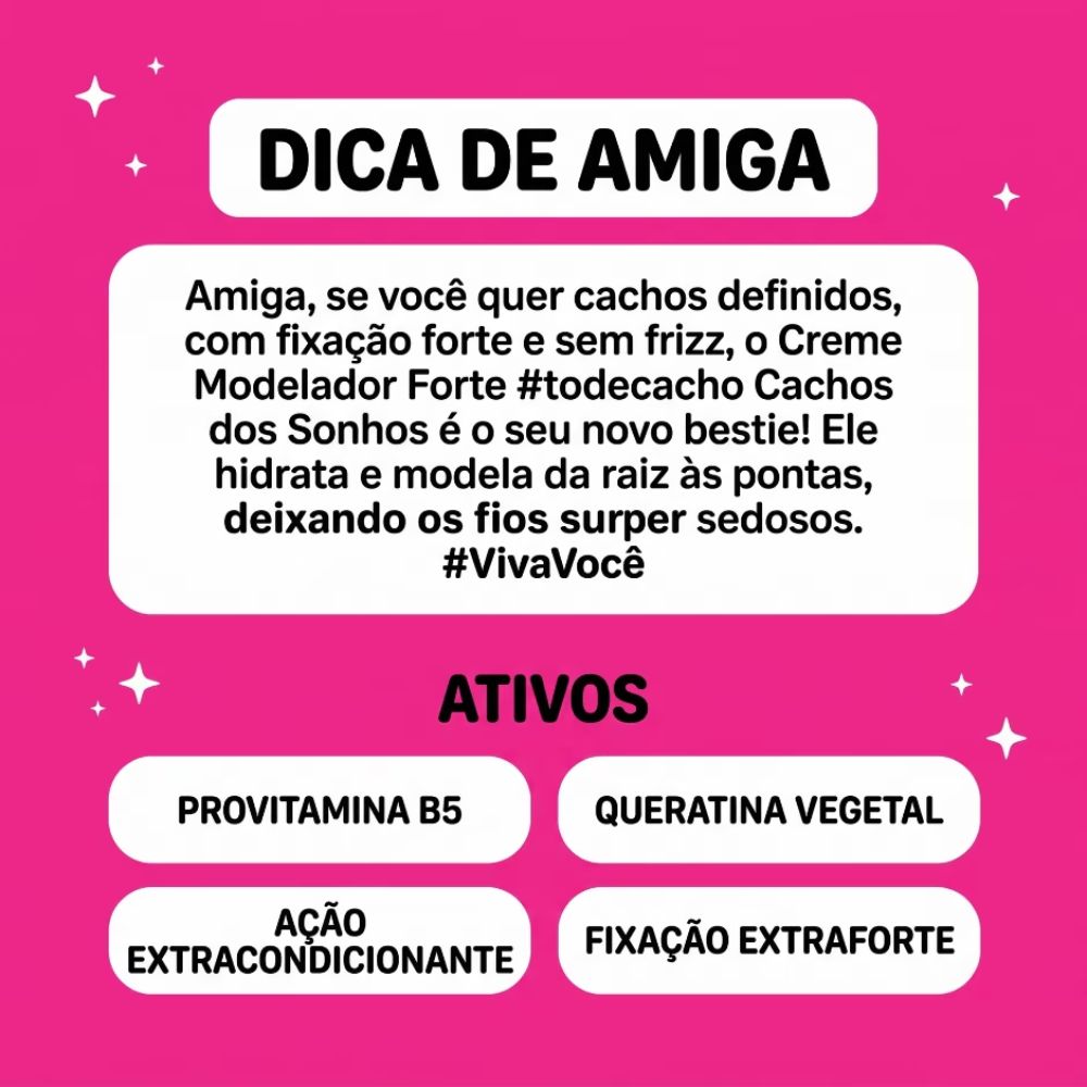 Creme Modelador Salon Line #TodeCacho Cachos dos Sonhos Fixação Forte 500ml