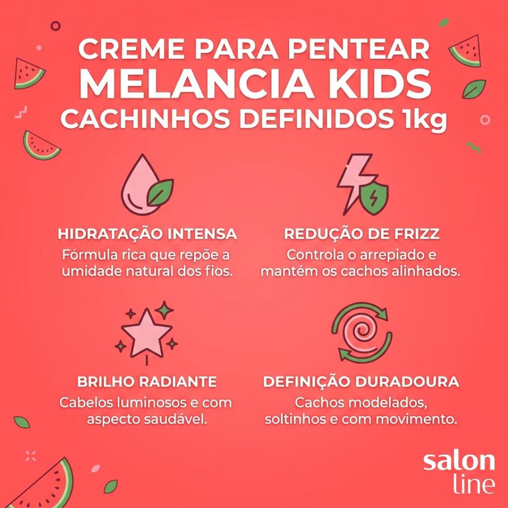 Creme para Pentear Salon Line Kids Melancia 1kg