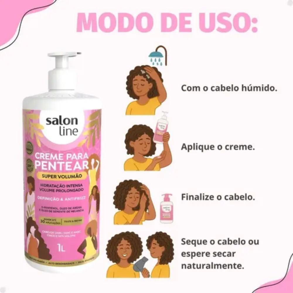 Creme para Pentear Salon Line Super Volumão 1L