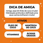 Kit Salon Line Shampoo + Condicionador S.O.S Cachos Coco 1L