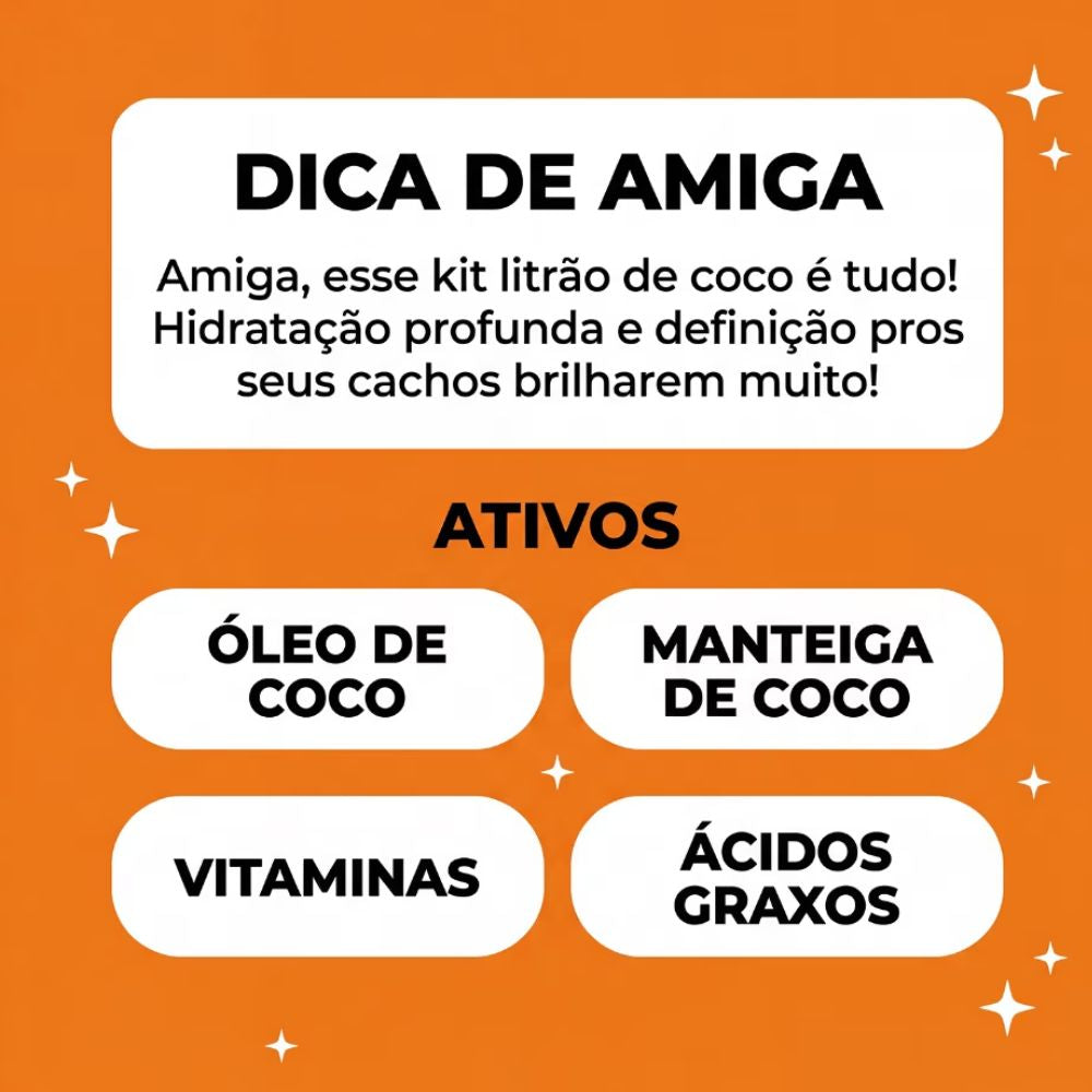 Kit Salon Line Shampoo + Condicionador S.O.S Cachos Coco 1L