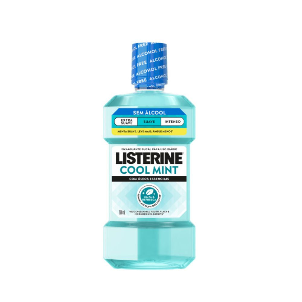 Enxaguante Bucal Antisséptico Listerine Cool Mint Suave Sem Álcool 500ml