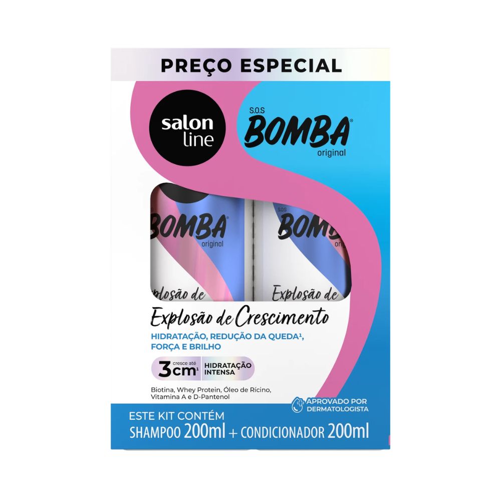 Kit Salon Line Shampoo + Condicionador Bomba Original 200ml