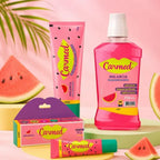 Kit Carmed Melancia Gel Dental + Enxaguante Bucal + Hidratante Labial