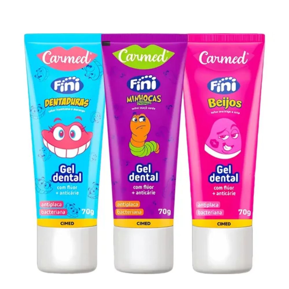 Kit Carmed com 3 Gel Dental Fini